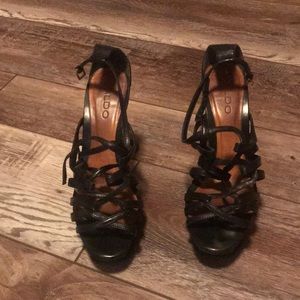 Aldo, stiletto heel sandal.